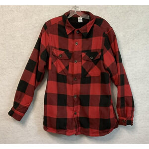 Highland Originals Shirt Mens Medium Fleece Lined Flannel Buffalo Plaid